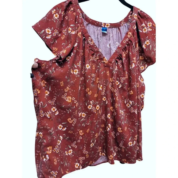 Old Navy Flounce Sleeve Peasant Top Size XL - Picture 6 of 7